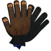 Перчатки ЗИМА ПЛЮШ с начесом с ПВХ точкой Черные /100/