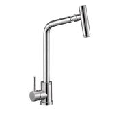 EZA4-C090 (solone) Смес. д/кухни для  мойки с пов. изл, ø35, нерж. Сталь, гайка