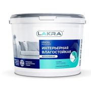 Краска интерьерная влагостойкая акриловая Лакра белоснежная 1,3кг /144/