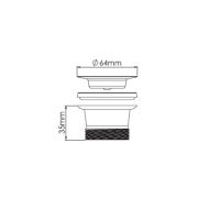 Выпуск для сифона E700-5 64 мм, диаметр 1″1/4, длина винта 65 мм.