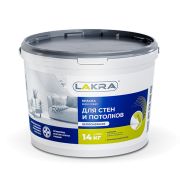 Краска для стен и потолков акриловая  Лакра белоснежная  14 кг/44/