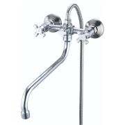 JIK7-A102-A(solone) Смес. д/ванны  кругл.излив, барашки-крест 1/2
