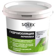 Гидроизоляция SOLEX акриловая 1кг ведро/12/