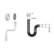 Гофра для сифона G132-2 с гайкой 1″1/4, длина 740 мм, вых Ø40/50 мм с конус прокл.