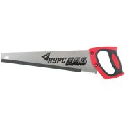 Ножовка по дереву универсальная, шаг 4,5 мм, пластиковая прорезиненная ручка 400 мм (КУРС)