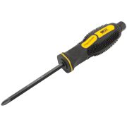 Отверткa ударная, сталь S2, шестигран.жало, боек под ключ, прорезиненная ручка, 6х100 мм PH2 (FIT)