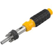 Отвертка реверсивная, 6 CrV бит, желтая ручка с антискользящей накладкой (FIT)