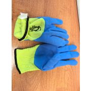 Перчатки ЗИМА ОБЛИВ ЛИМОН акрил с покр. из натур. латекса ЛИМОННО-СИНИЕ/12//240/
