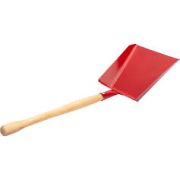 Совок хоз. металл. 25см с длинной деревянной ручкой