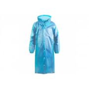 Дождевик-плащ на кнопках ПЭ голубой