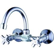 JIK12-B102-A(solone) Смес. д/кухни  настен. верхн. излив, барашки-крест 1/2
