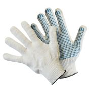 Перчатки ХБ, с ПВХ-точкой, белые, без и/у