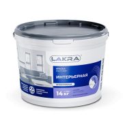 Краска интерьерная акриловая Лакра белоснежная 14кг/44/
