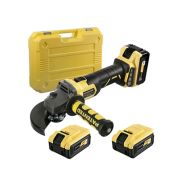 HAG18125BL УШМ аккумуляторная Hanskonner, 18В, Unibattery, 125мм, пл.пуск, 2х4.0Ач, ЗУ, кейс