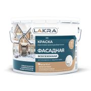 Краска фасадная всесезонная до -20гр. Лакра Белый 14кг  /44/